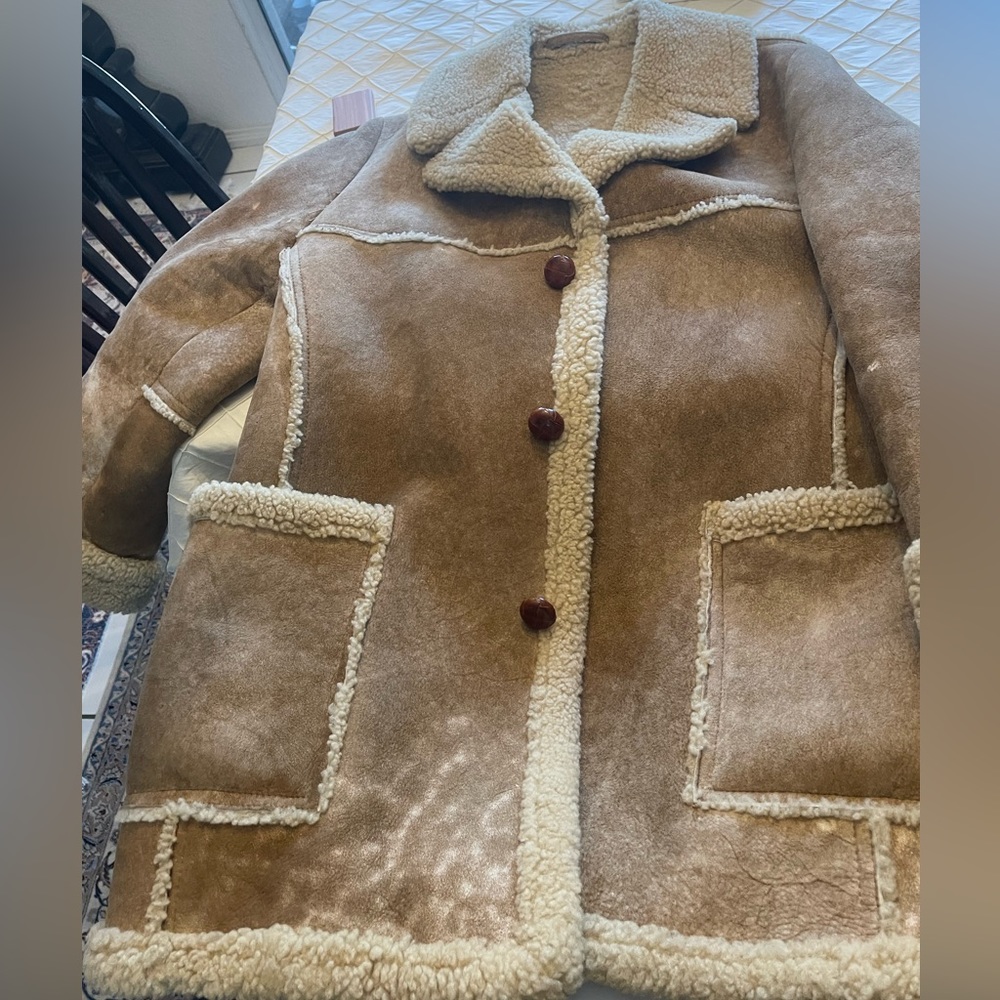 Winter coat real leather  with sheep wool inside